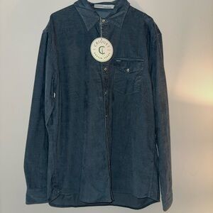 Criquet Men's Pearl Snap - Blue NWT
